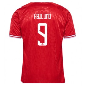 Herren Fußballbekleidung Dänemark Rasmus Hojlund #9 Heimtrikot EM 2024 Kurzarm